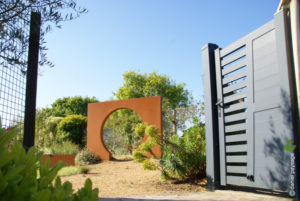 portillon avec mur acier corten palissade